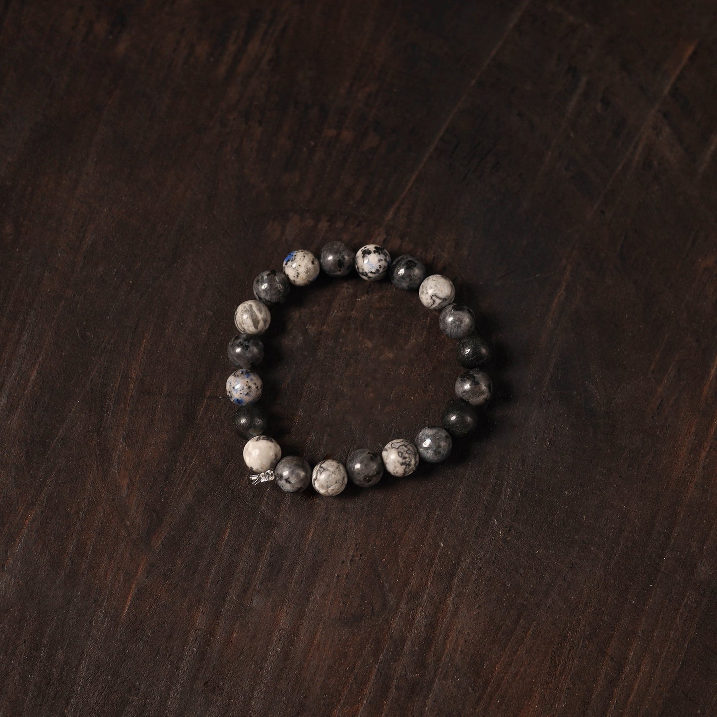 Black Handcrafted Glass Stone Bracelet