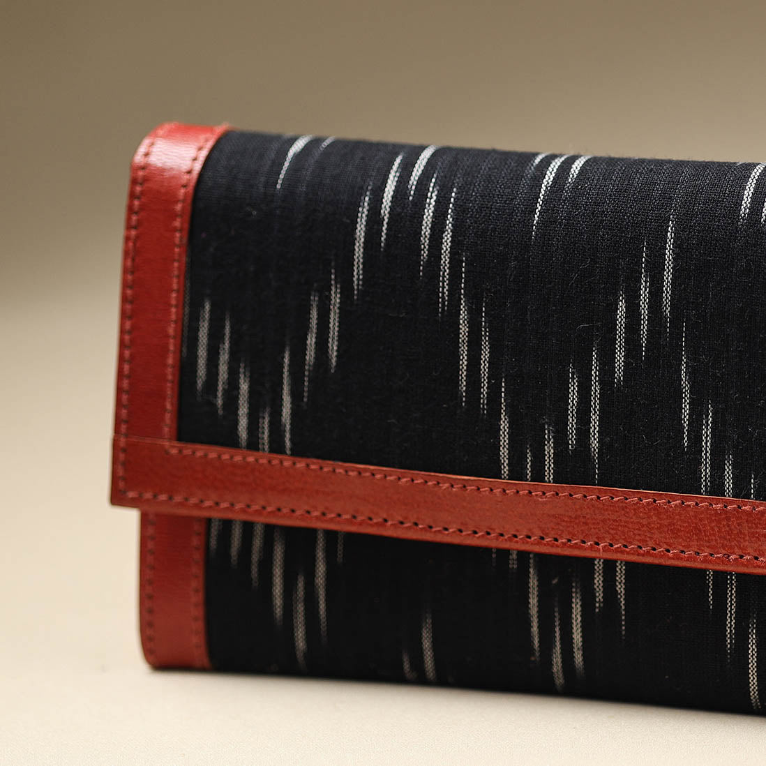 Handcrafted Ikat Weave Leather Wallet