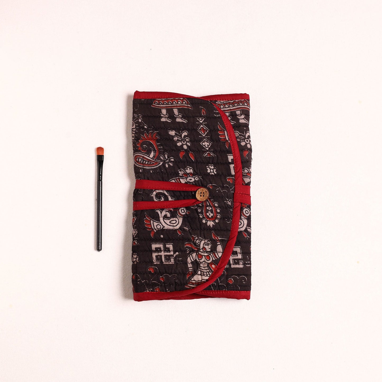 Handcrafted Multipurpose Segmented Make-up Brush Wrap Pouch/Case 01