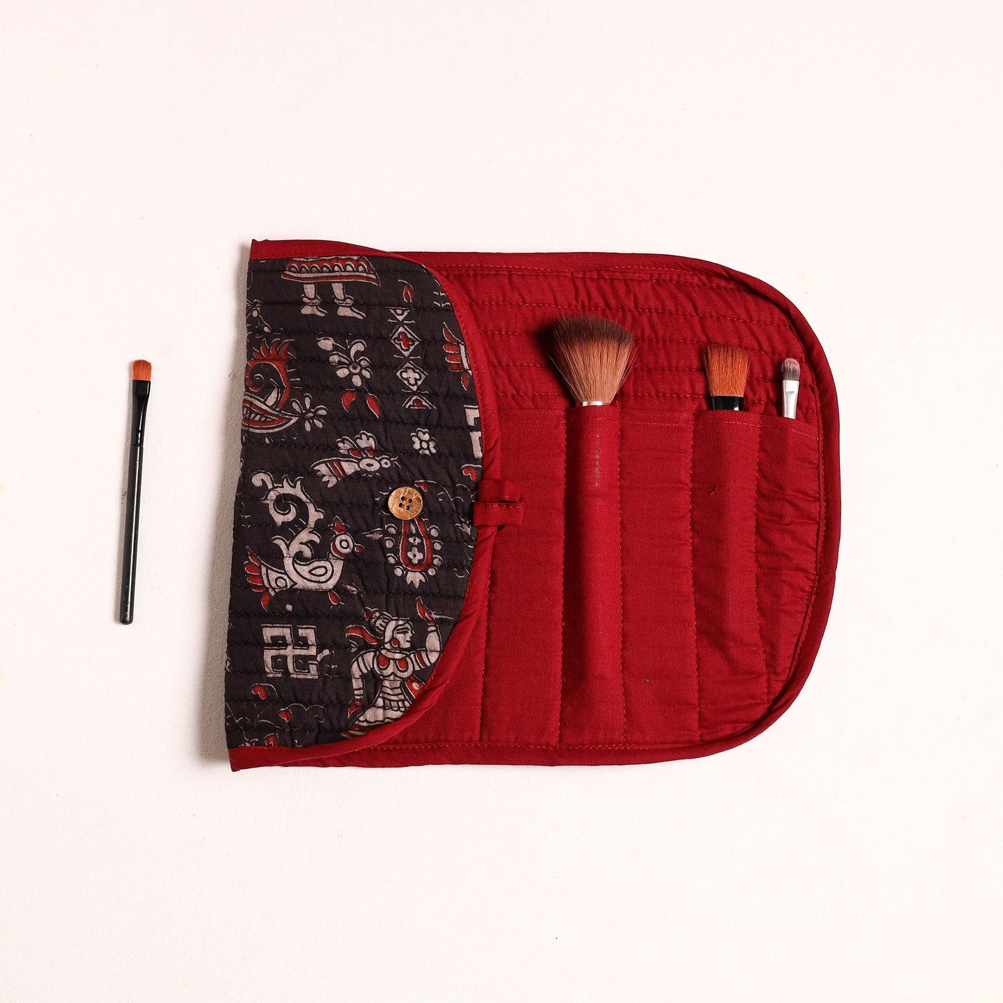 Handcrafted Multipurpose Segmented Make-up Brush Wrap Pouch/Case 01