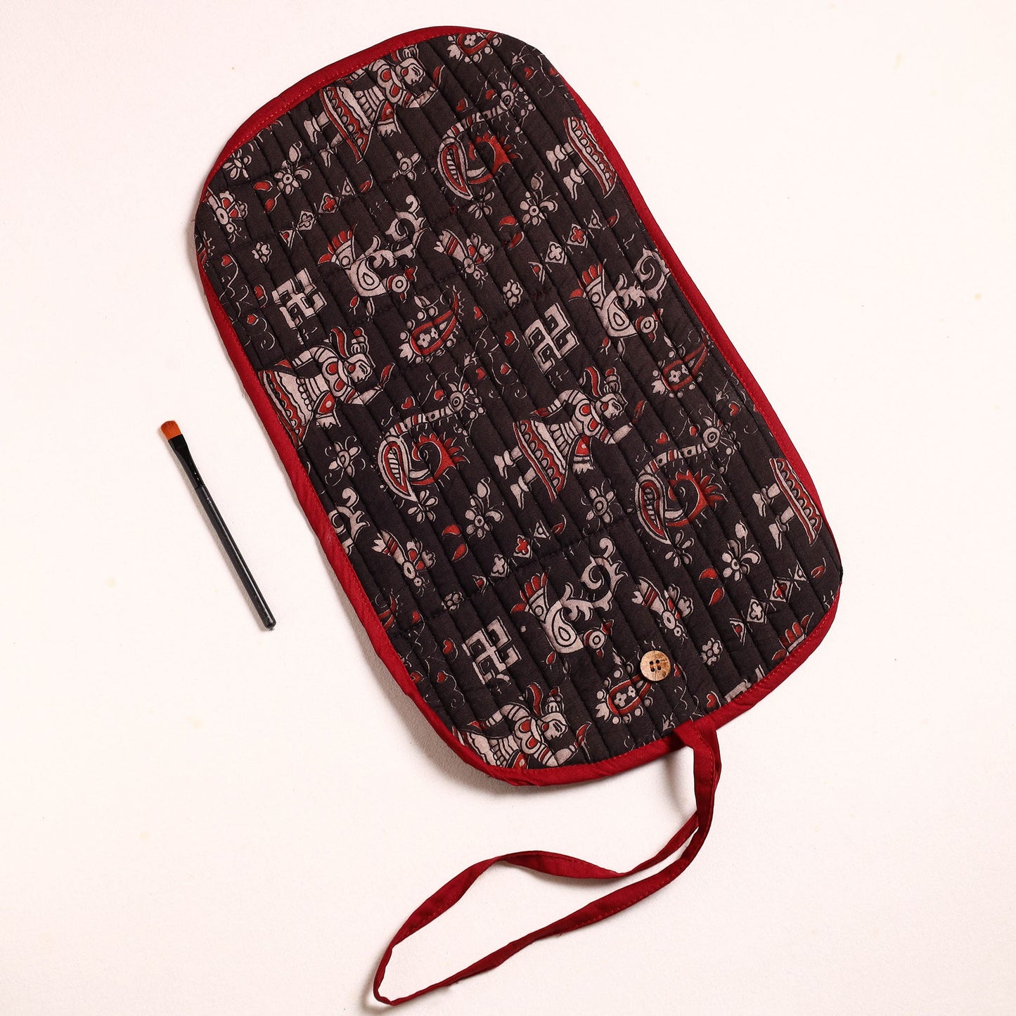 Handcrafted Multipurpose Segmented Make-up Brush Wrap Pouch/Case 01
