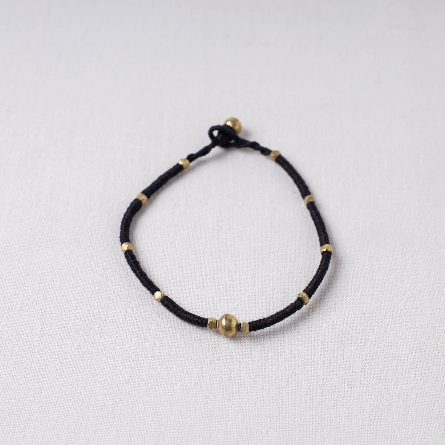 Handcrafted odisha dokra beads threadwork tribal anklet 04