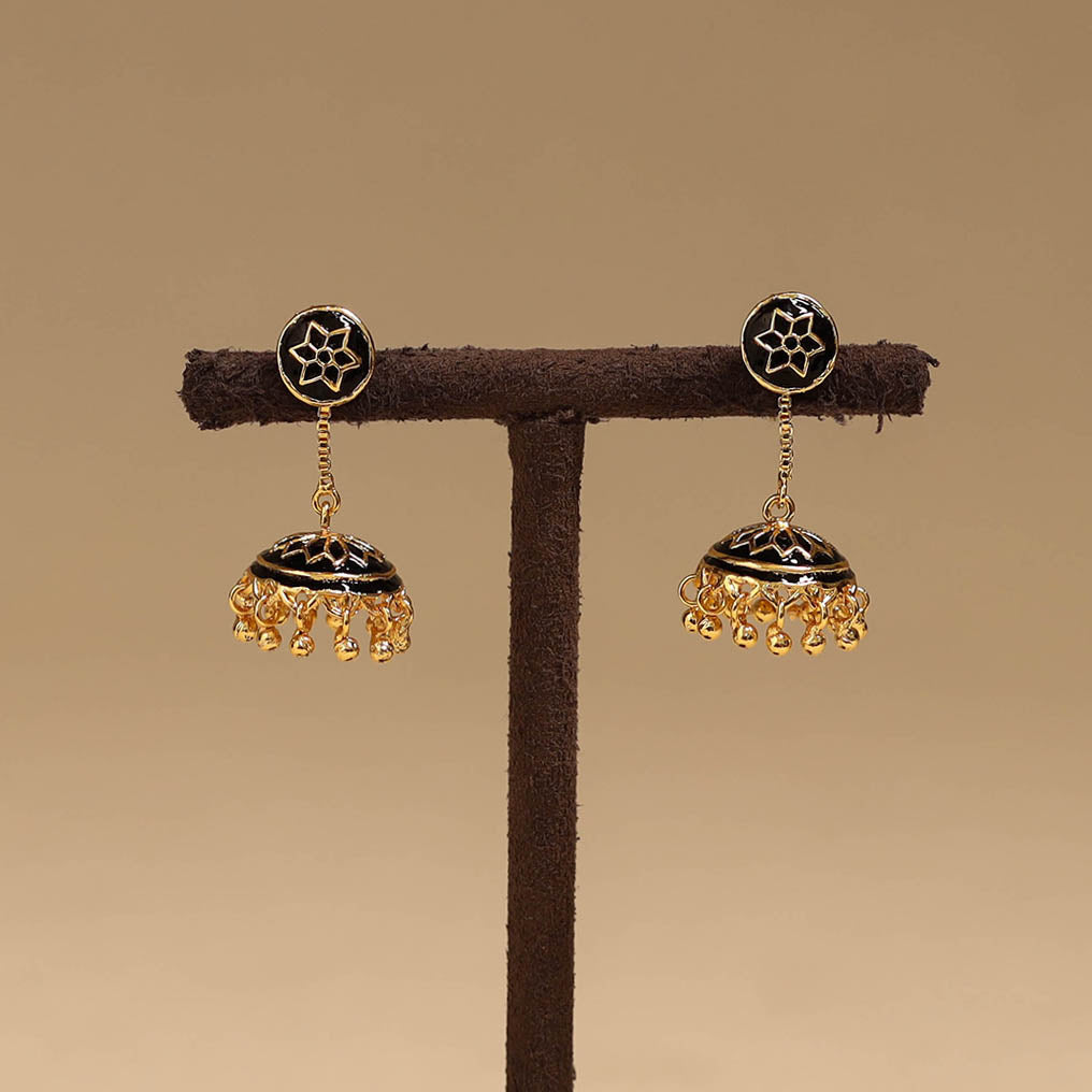 Handcrafted paka meenakari jhumki earrings 55