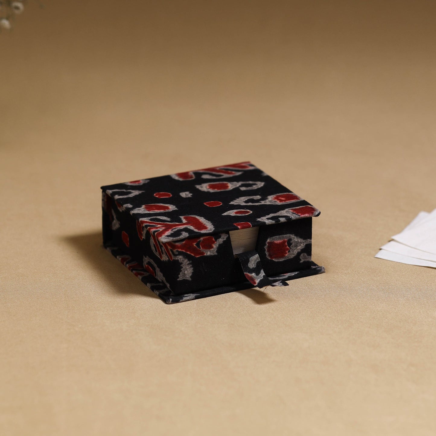 Black - handcrafted printed card holder with slips 20