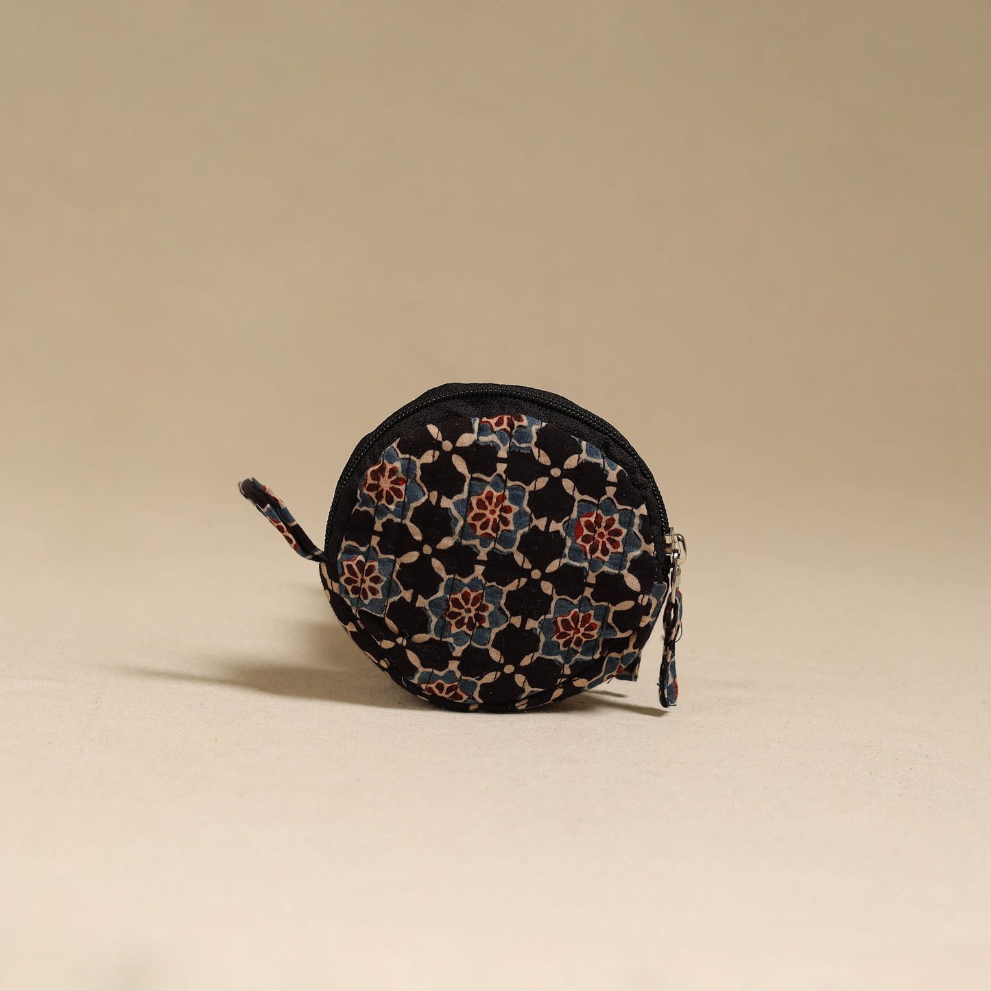 Black - handcrafted quilted ajrakh block printed fabric