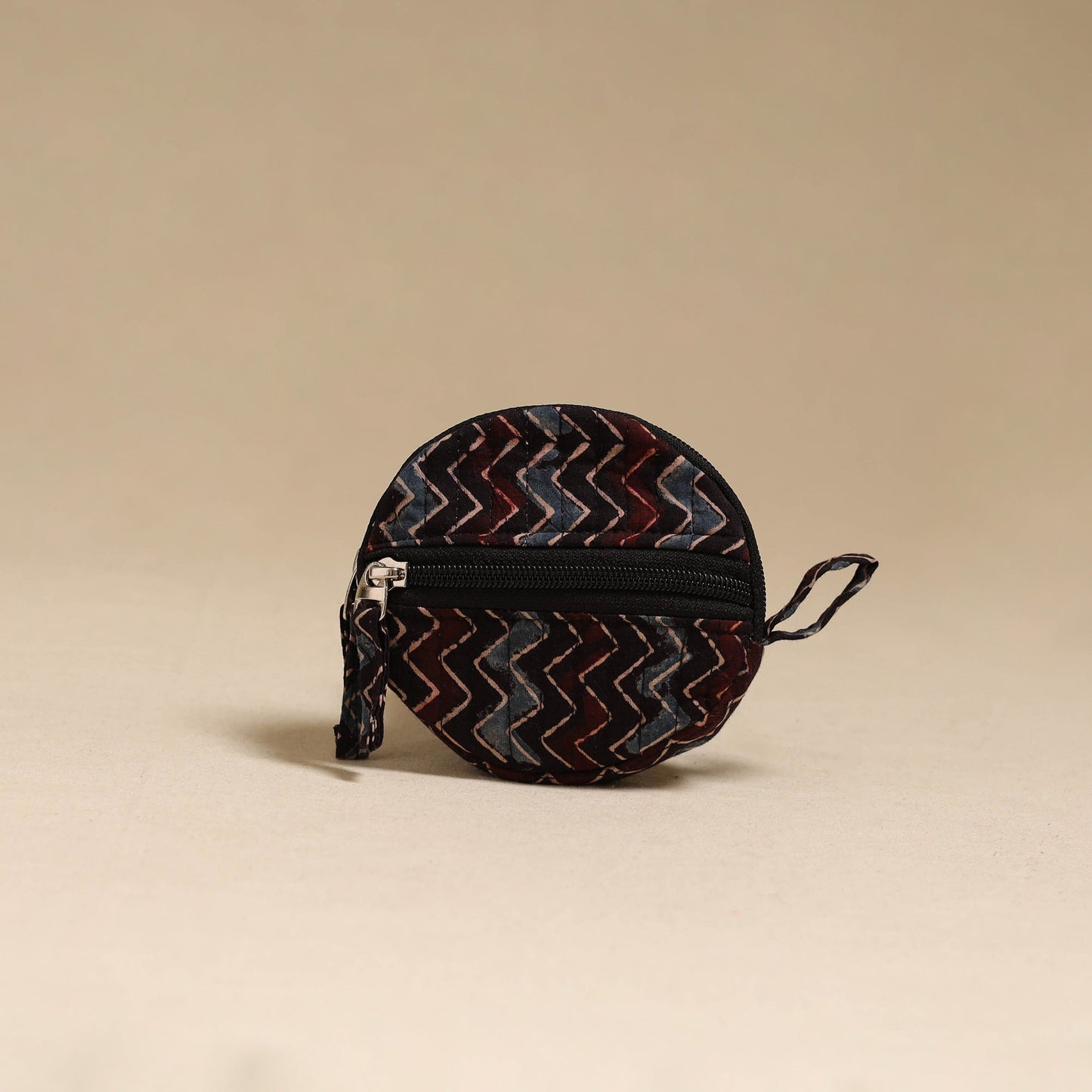 Black - handcrafted quilted ajrakh block printed fabric