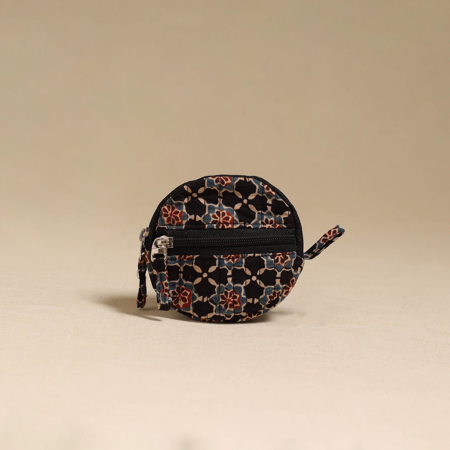 Black - handcrafted quilted ajrakh block printed fabric