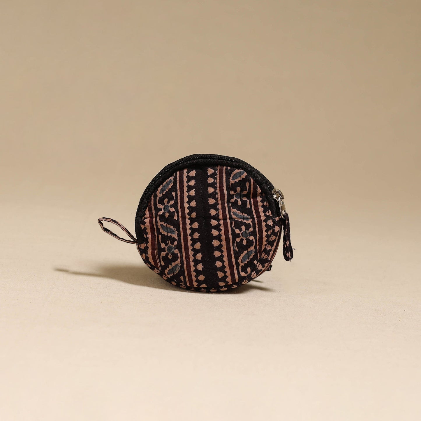 Black - handcrafted quilted ajrakh block printed fabric