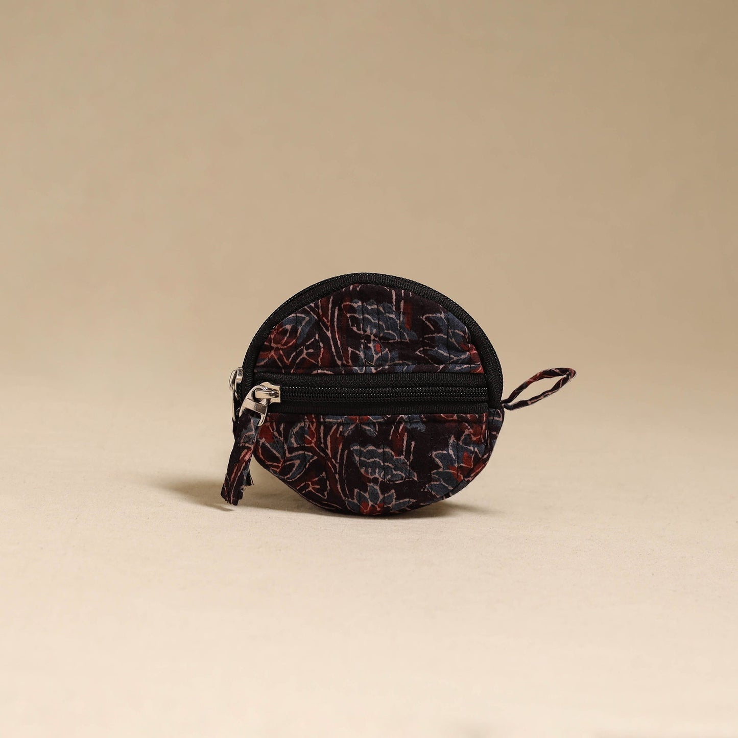 Black - handcrafted quilted ajrakh block printed fabric
