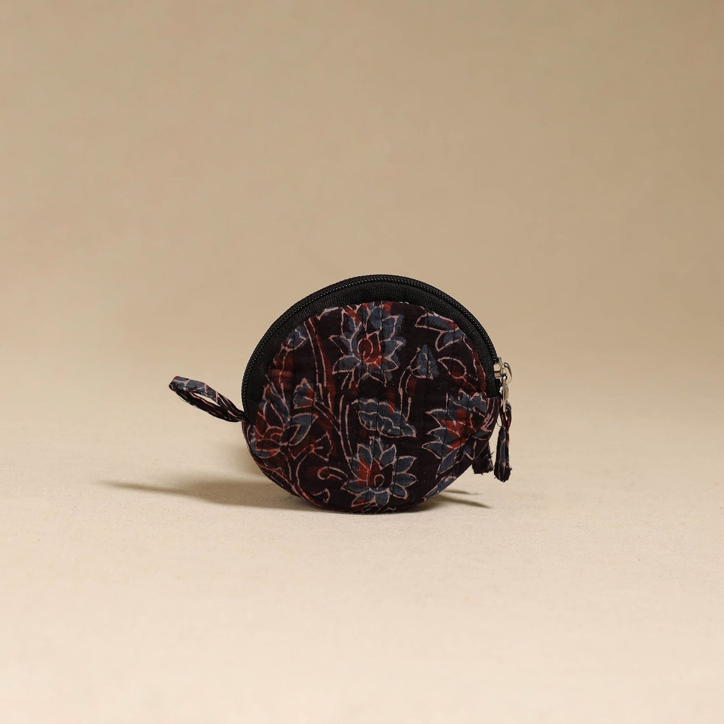 Black - handcrafted quilted ajrakh block printed fabric