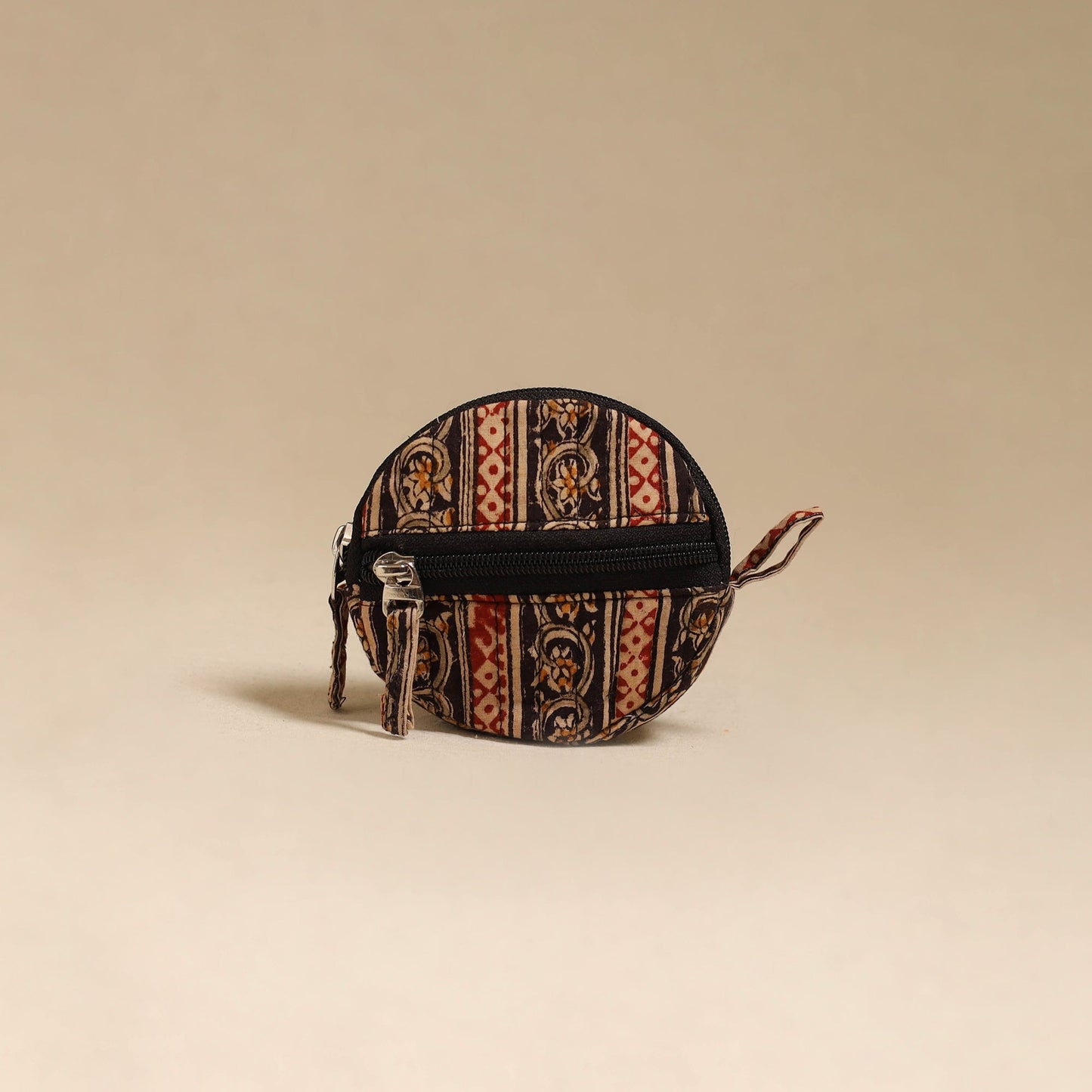 Black - handcrafted quilted kalamkari block printed fabric