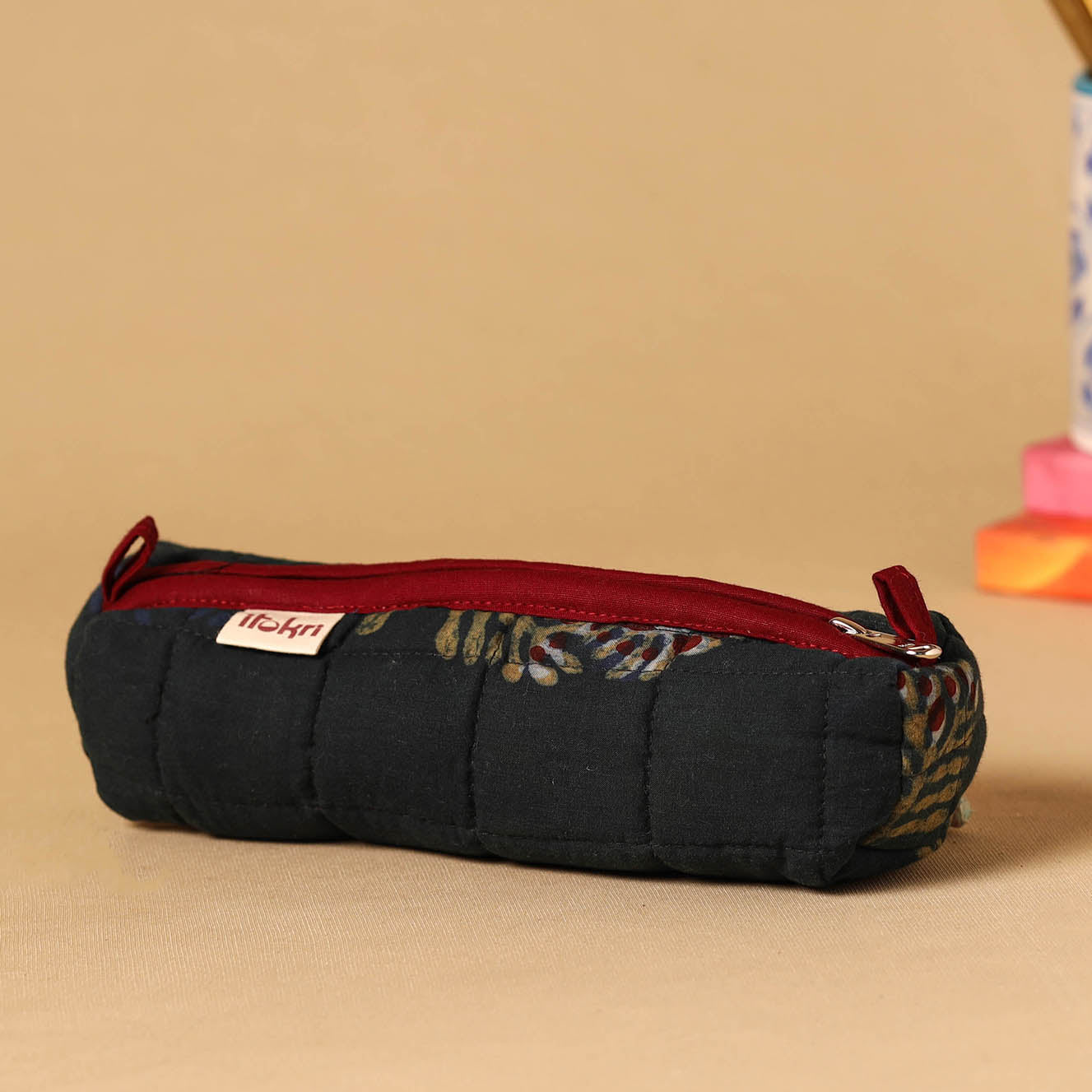 Handcrafted quilted pencil pouch 04