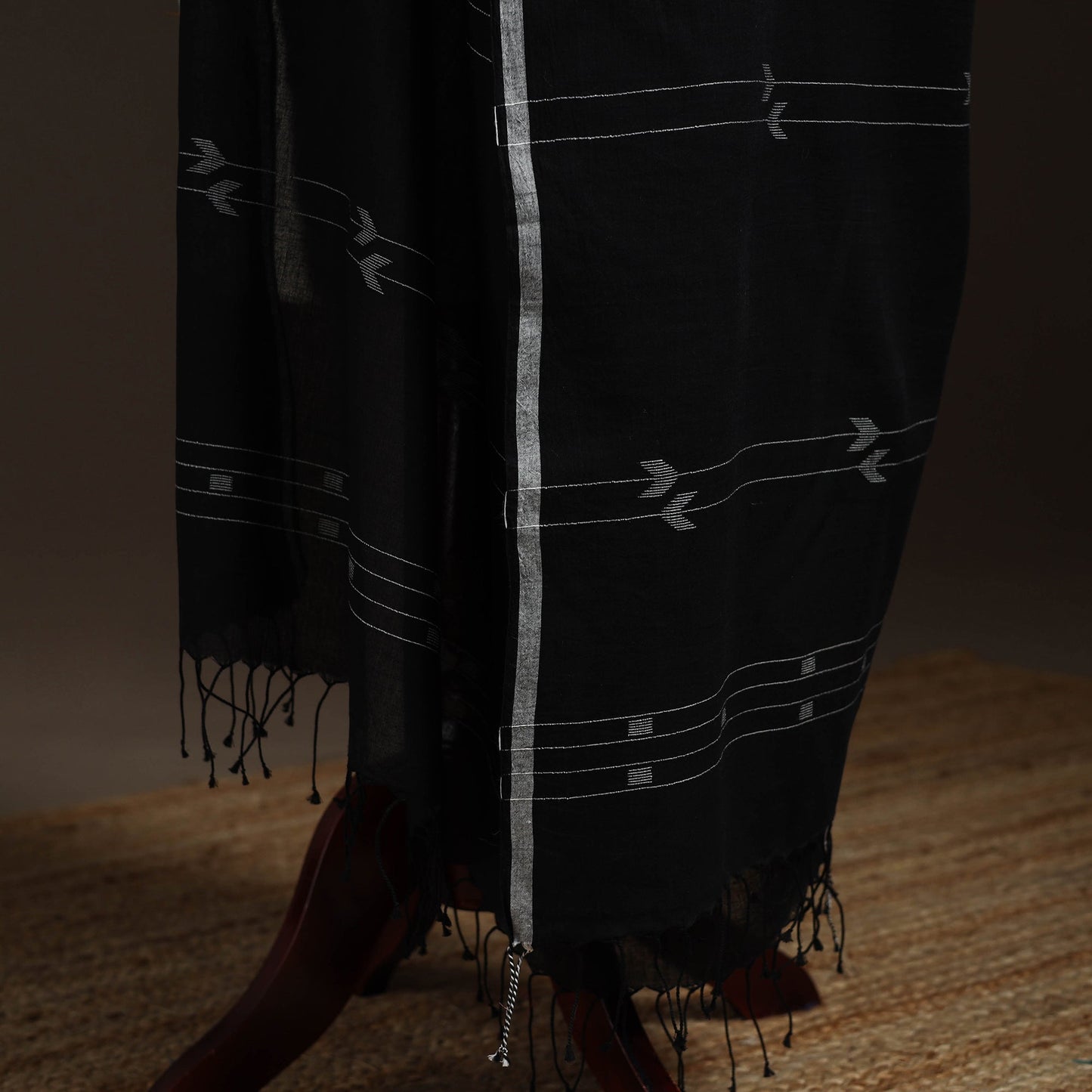 Handloom cotton bengal jamdani dupatta 33 - handcrafted