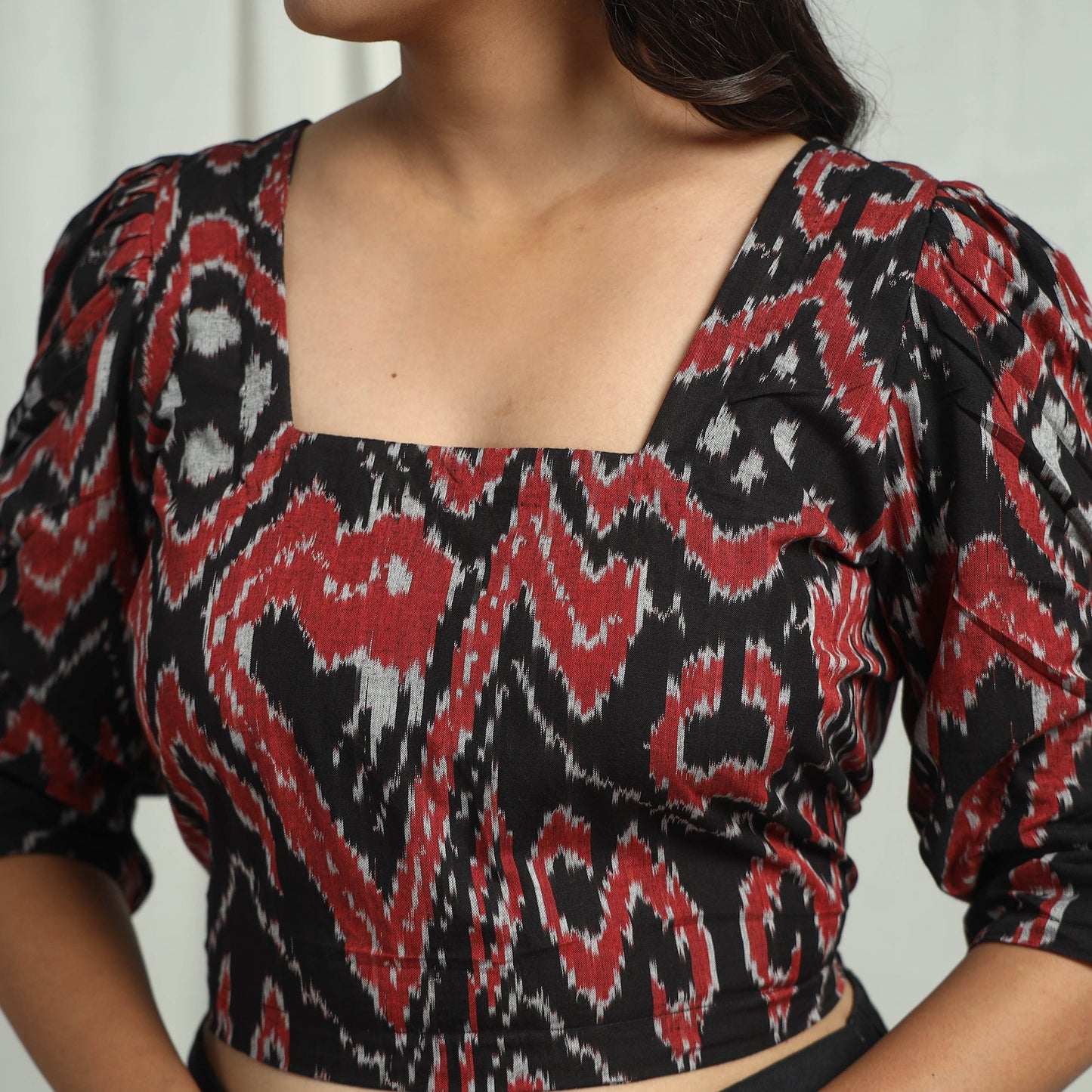 Shop Pochampally Ikat Crop Top Online in India