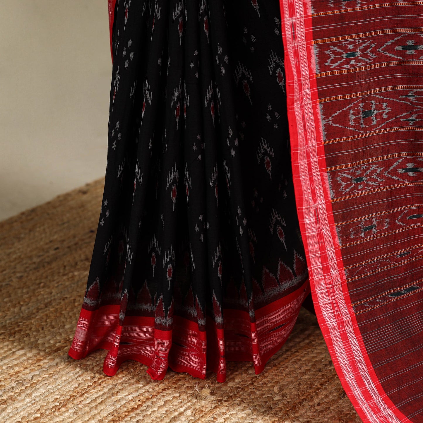 Black - handloom cotton sambalpuri ikat saree 11