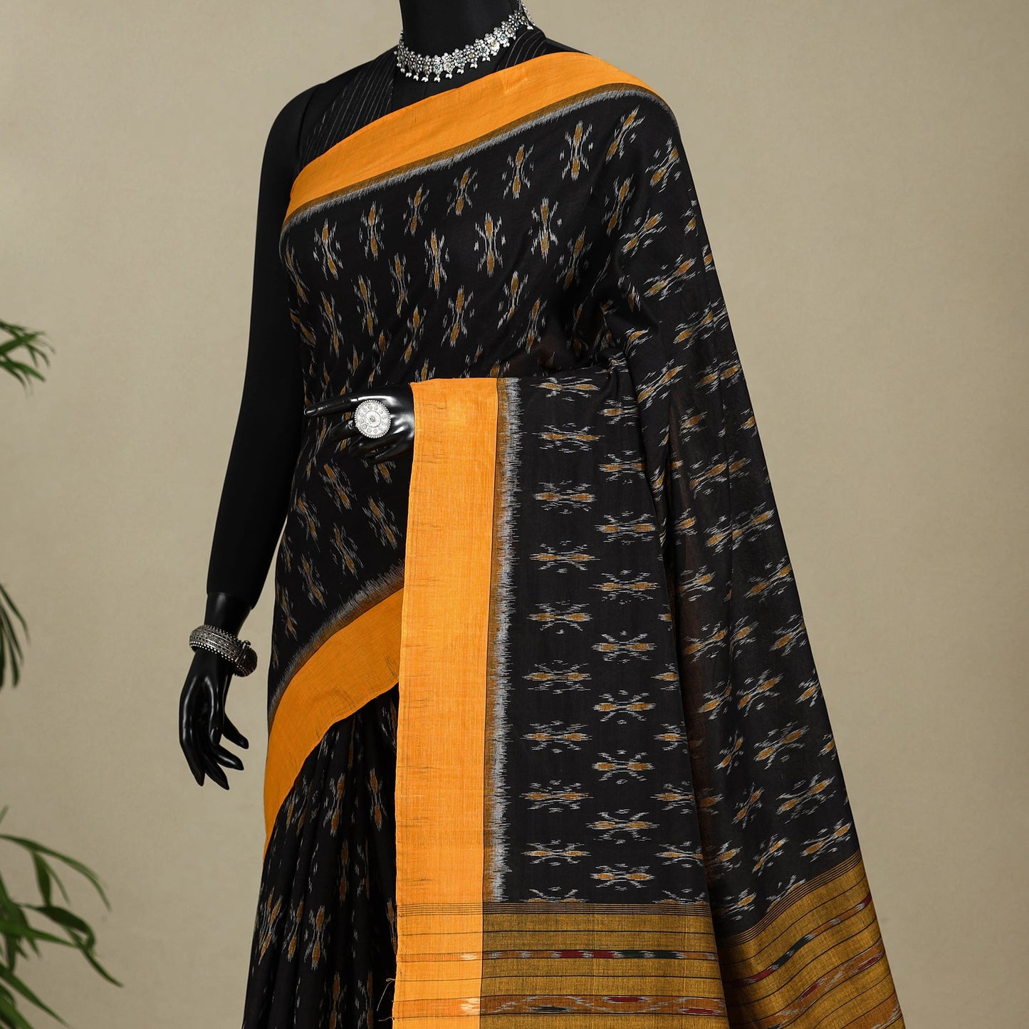 Black - handloom cotton sambalpuri ikat saree 13