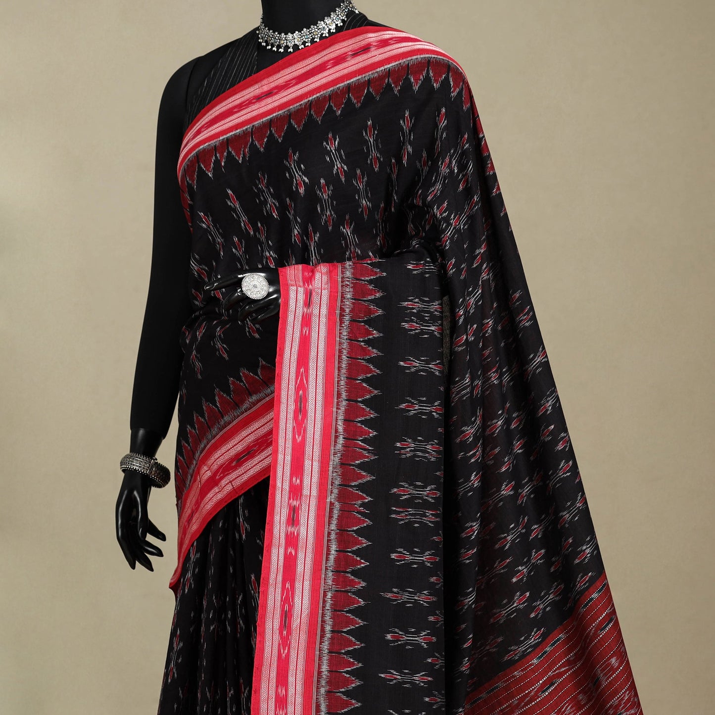 Black - handloom cotton sambalpuri ikat saree 20