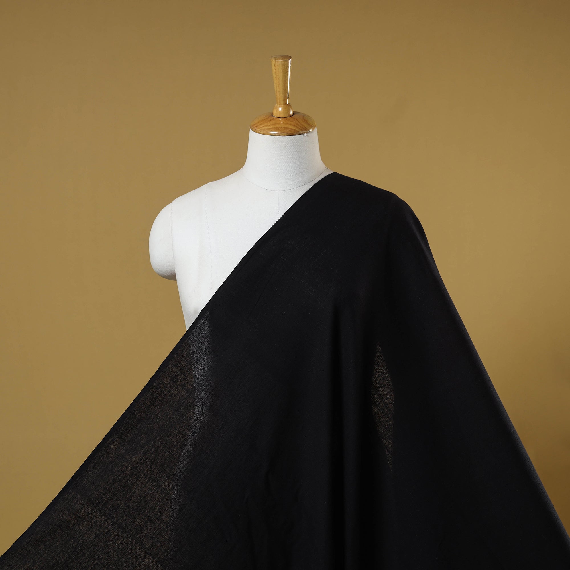 Black Handloom Organic Kala Cotton Fabric