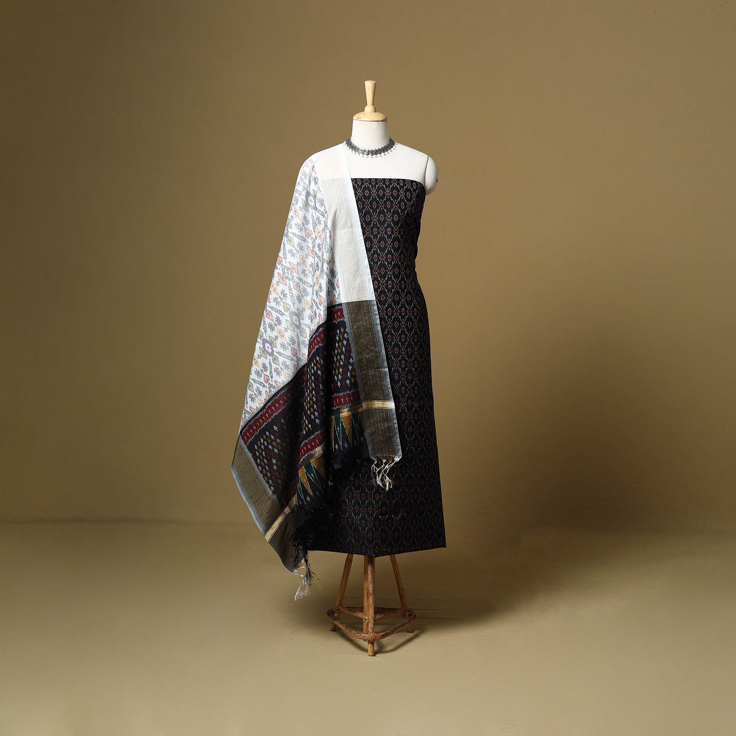 Handloom sico pochampally ikat 2pc unstitched dress