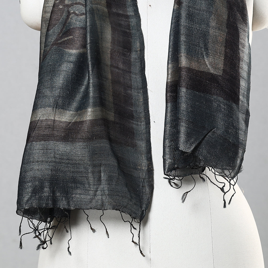 Buy Handloom Block Print Tussar Silk Bindaas Stole
