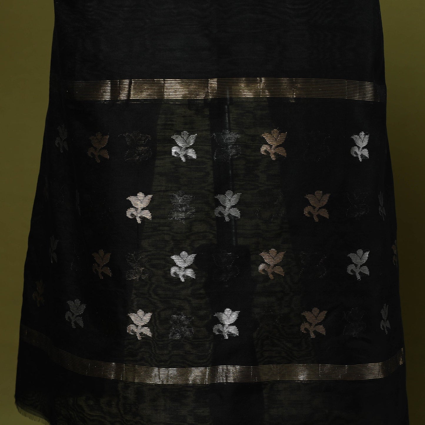 Handloom zari buti chanderi silk 2pc unstitched dress