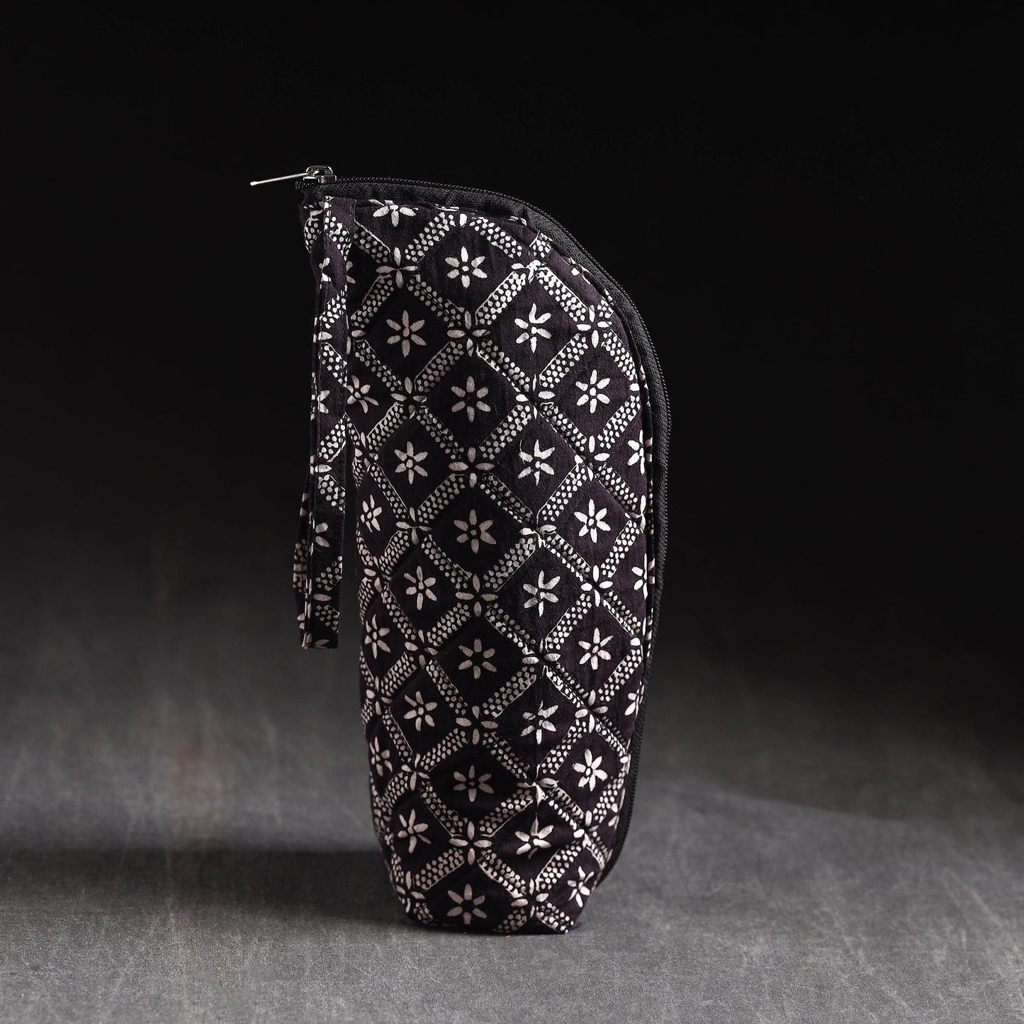 Black Handmade Cotton 1L Water Bottle Cover