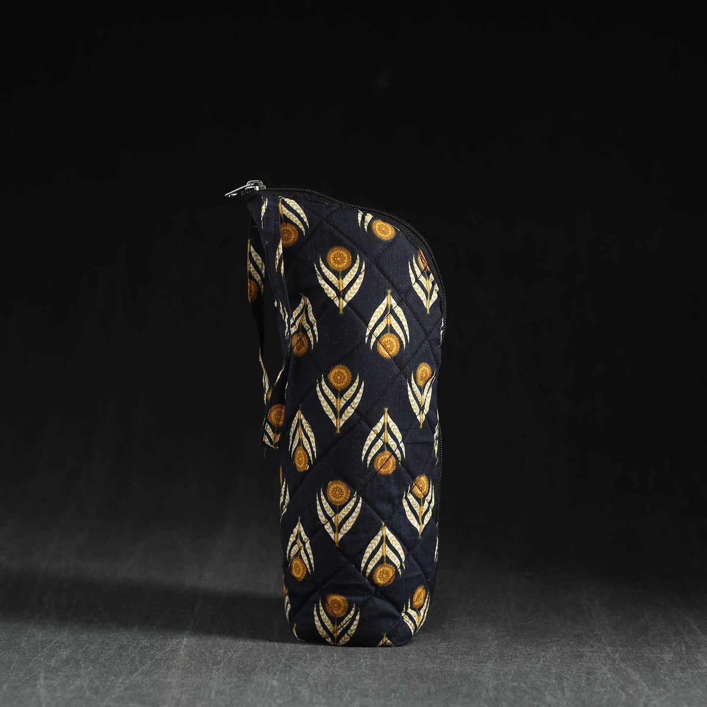 Black Handmade Cotton 1L Water Bottle Cover