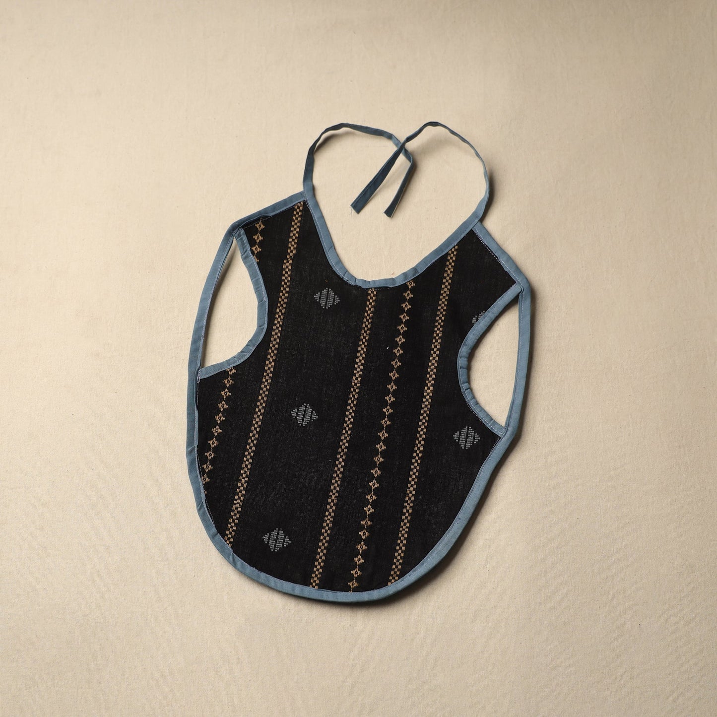Black Handmade Cotton Baby Bib