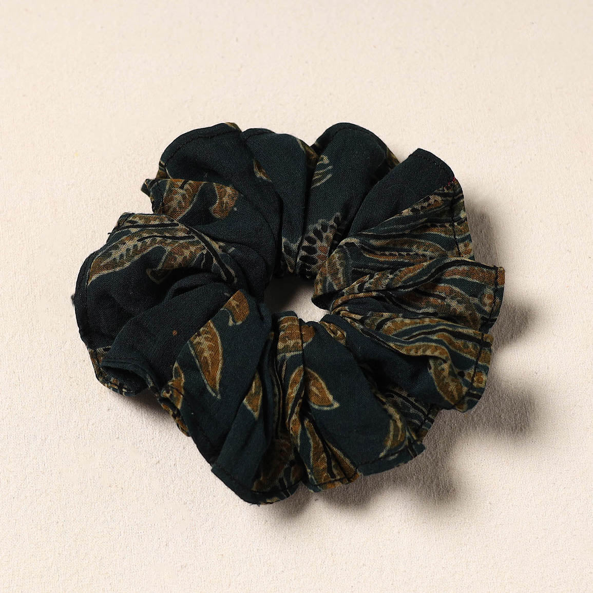 Black Handmade Cotton Elastic Rubber Band/Scrunchie