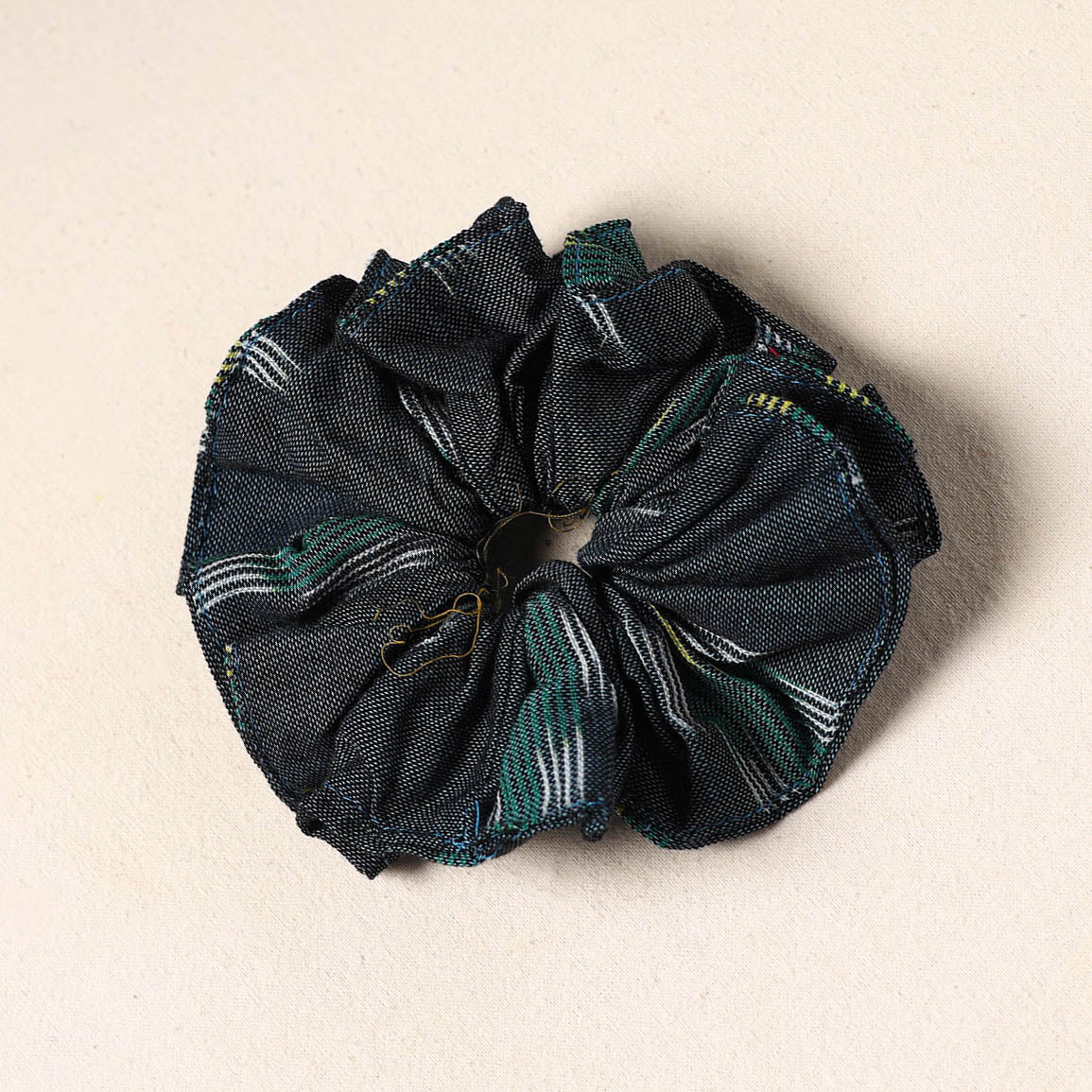 Black Handmade Cotton Elastic Rubber Band/Scrunchie