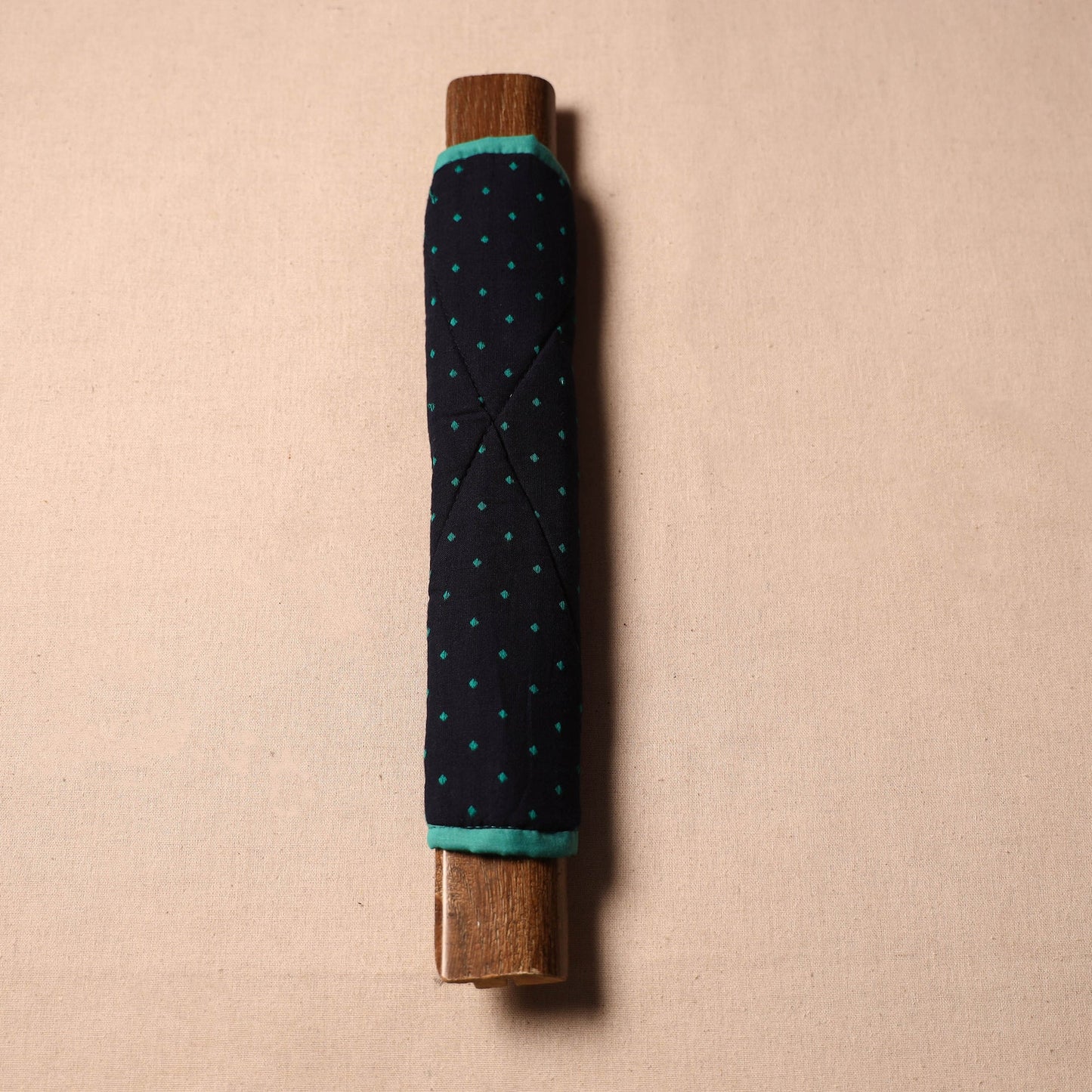 Black - handmade cotton fridge handle cover 88 - handcrafted