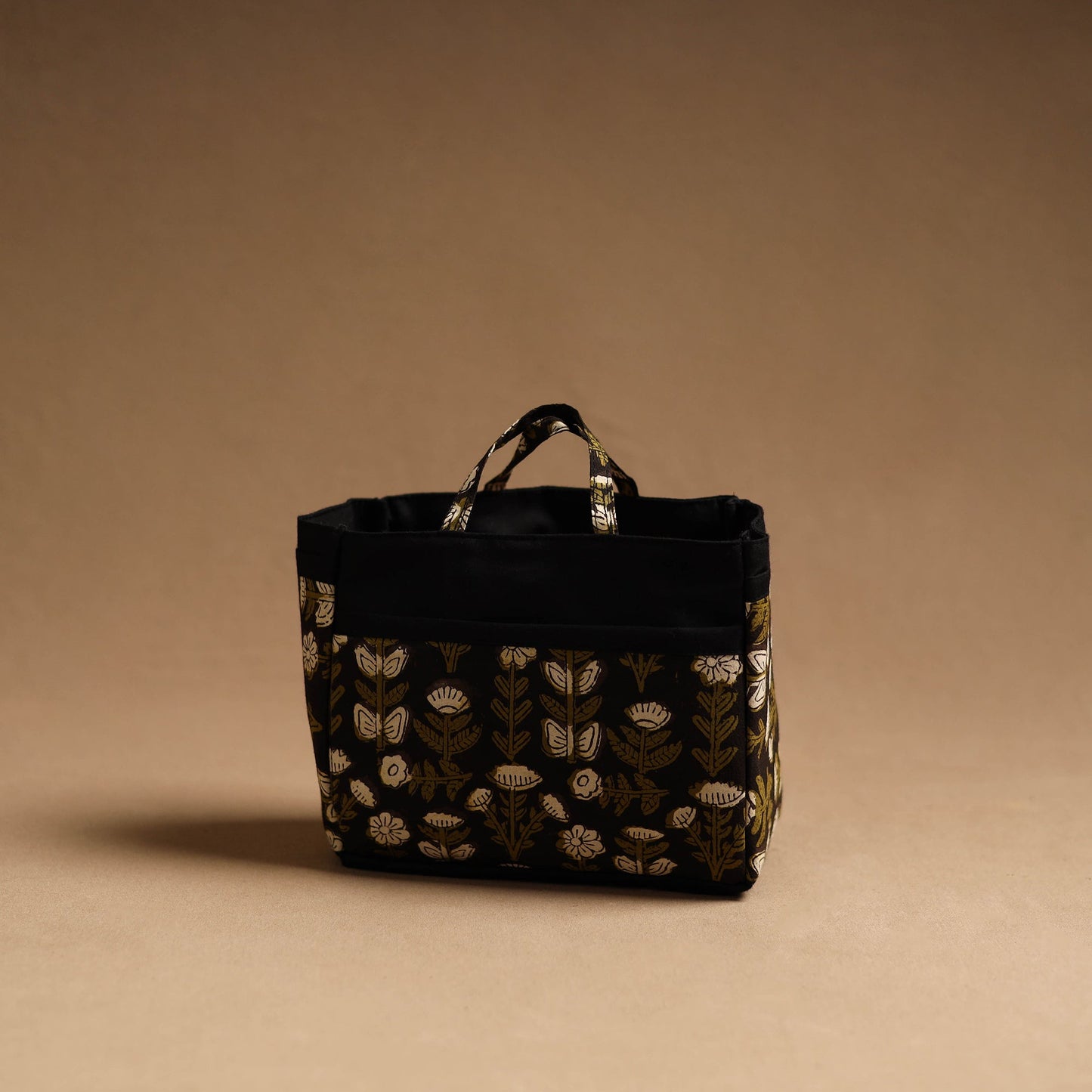 Black Handmade Cotton Multipurpose Cosmetic/Toiletry Bag