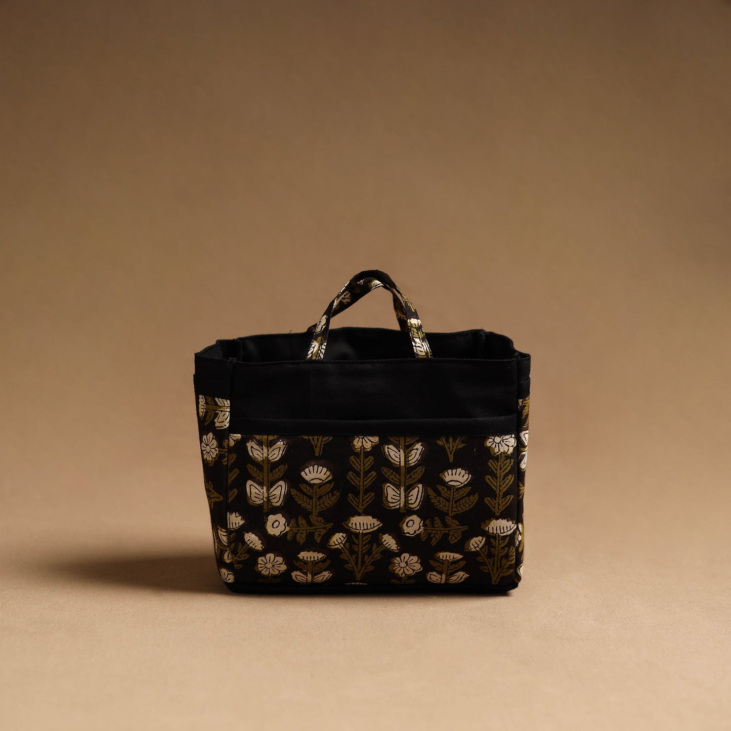 Black Handmade Cotton Multipurpose Cosmetic/Toiletry Bag