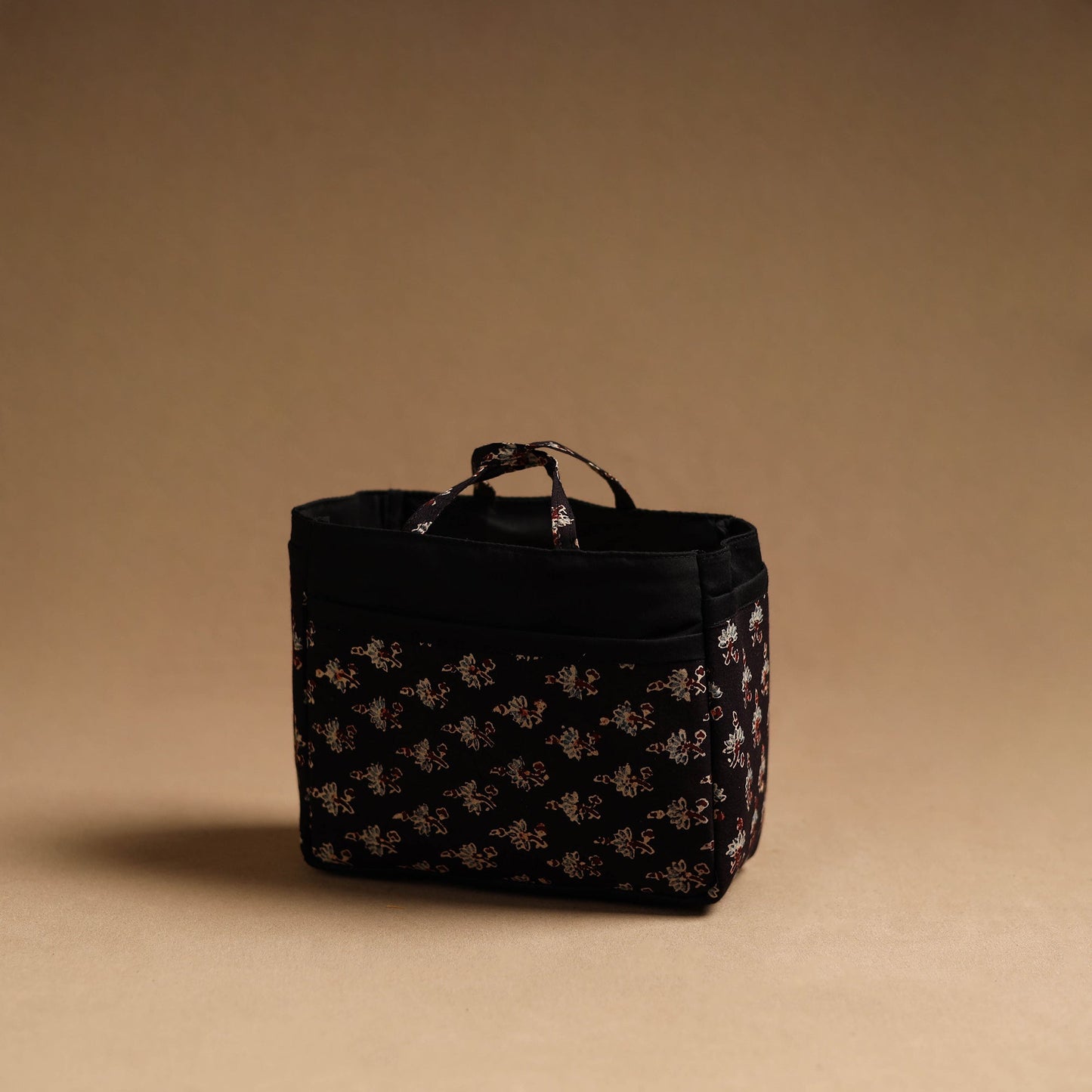 Black Handmade Cotton Multipurpose Cosmetic/Toiletry Bag
