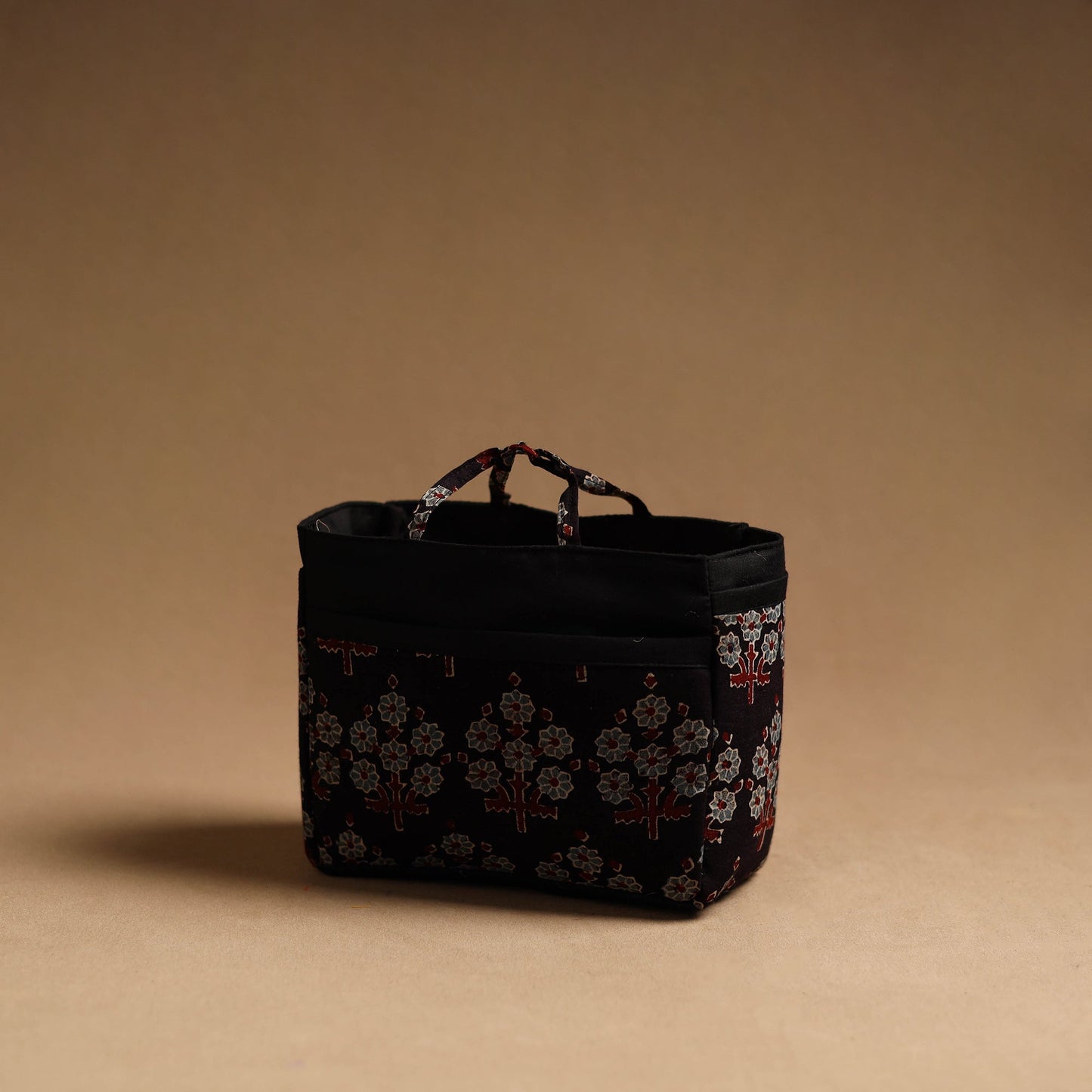Black Handmade Cotton Multipurpose Cosmetic/Toiletry Bag