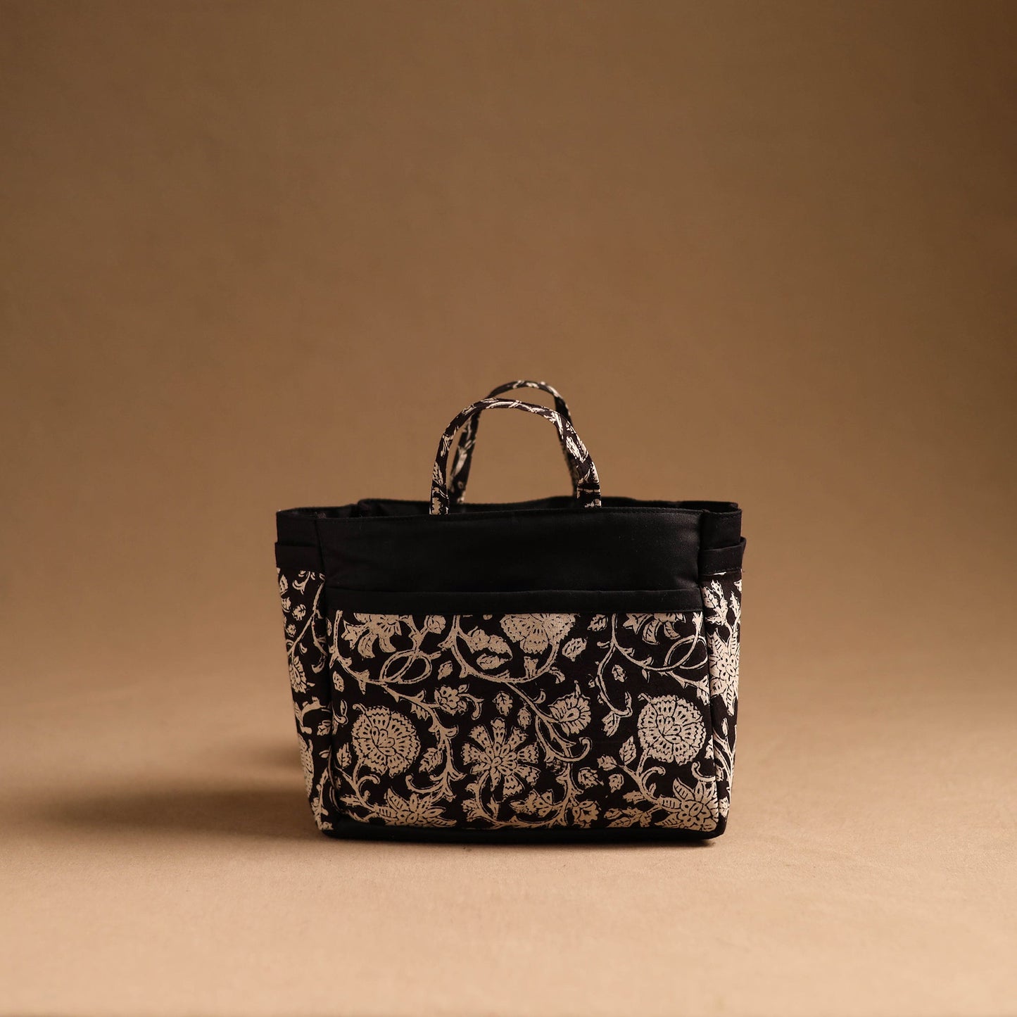 Black Handmade Cotton Multipurpose Cosmetic/Toiletry Bag