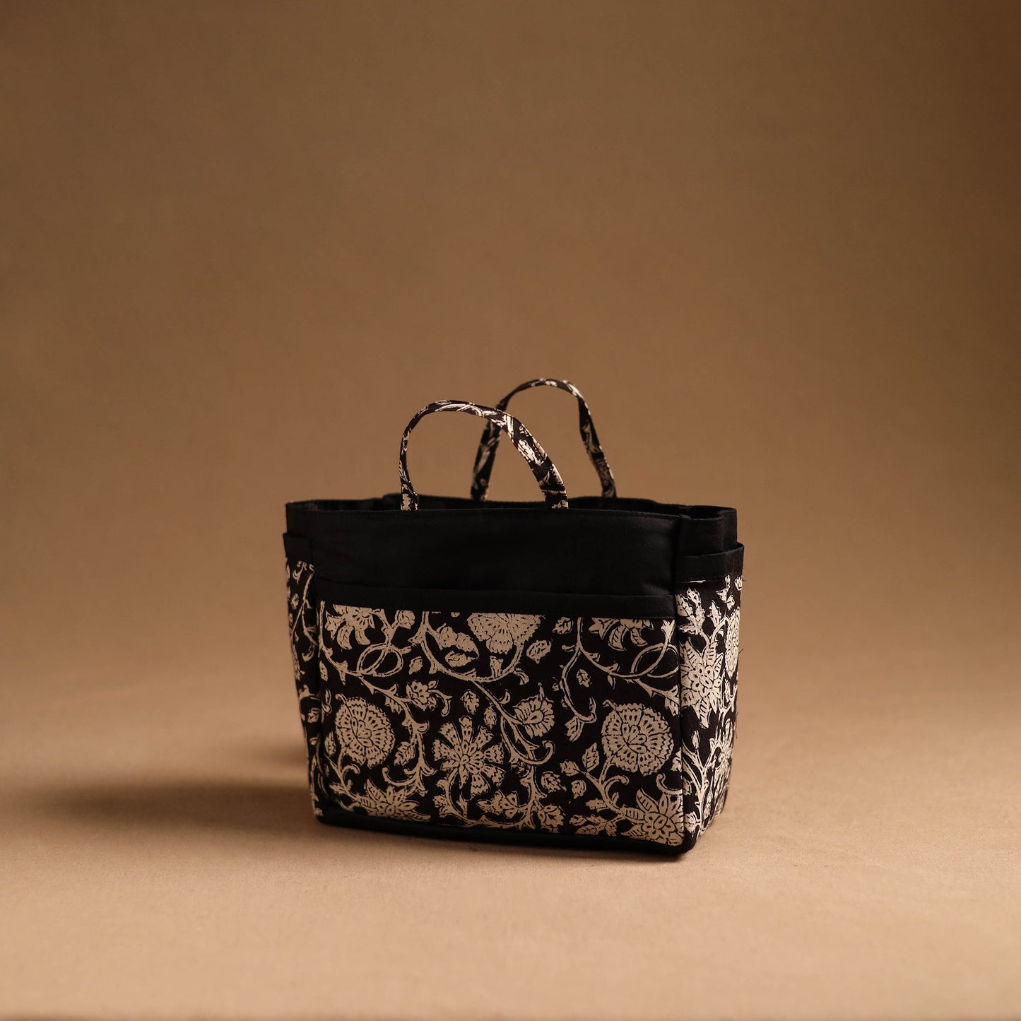 Black Handmade Cotton Multipurpose Cosmetic/Toiletry Bag