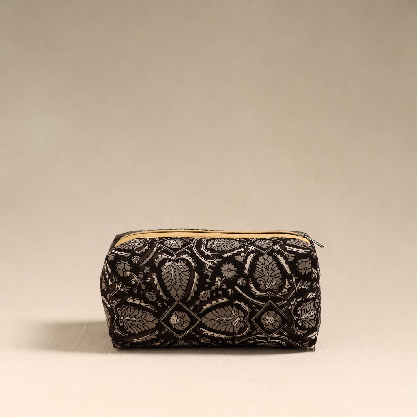 Black Handmade Cotton Toiletry Bag