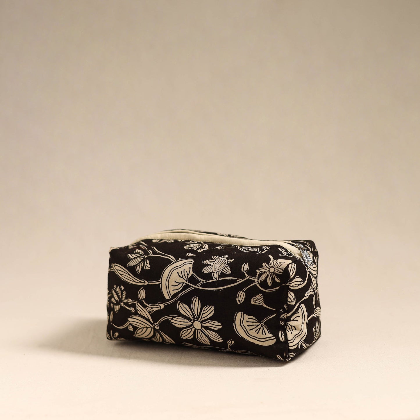 Black Handmade Cotton Toiletry Bag