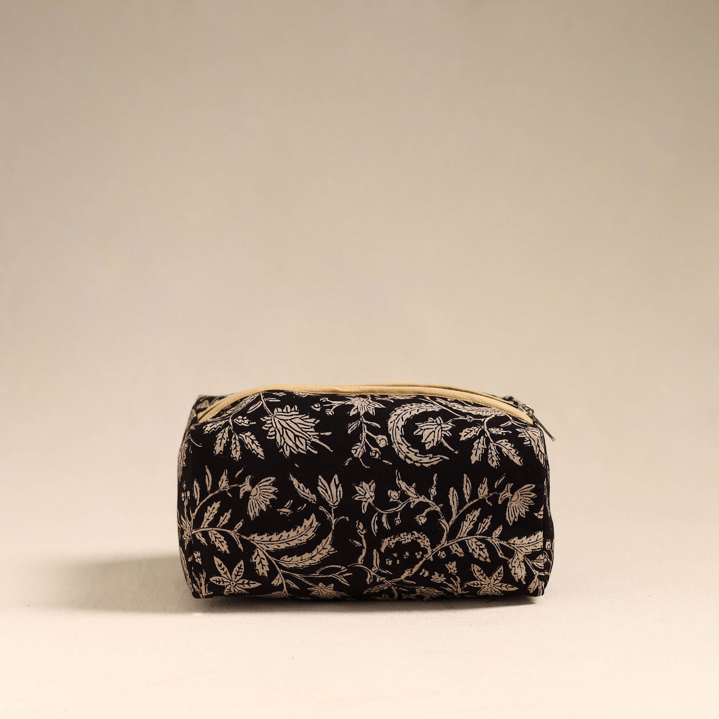 Black Handmade Cotton Toiletry Bag