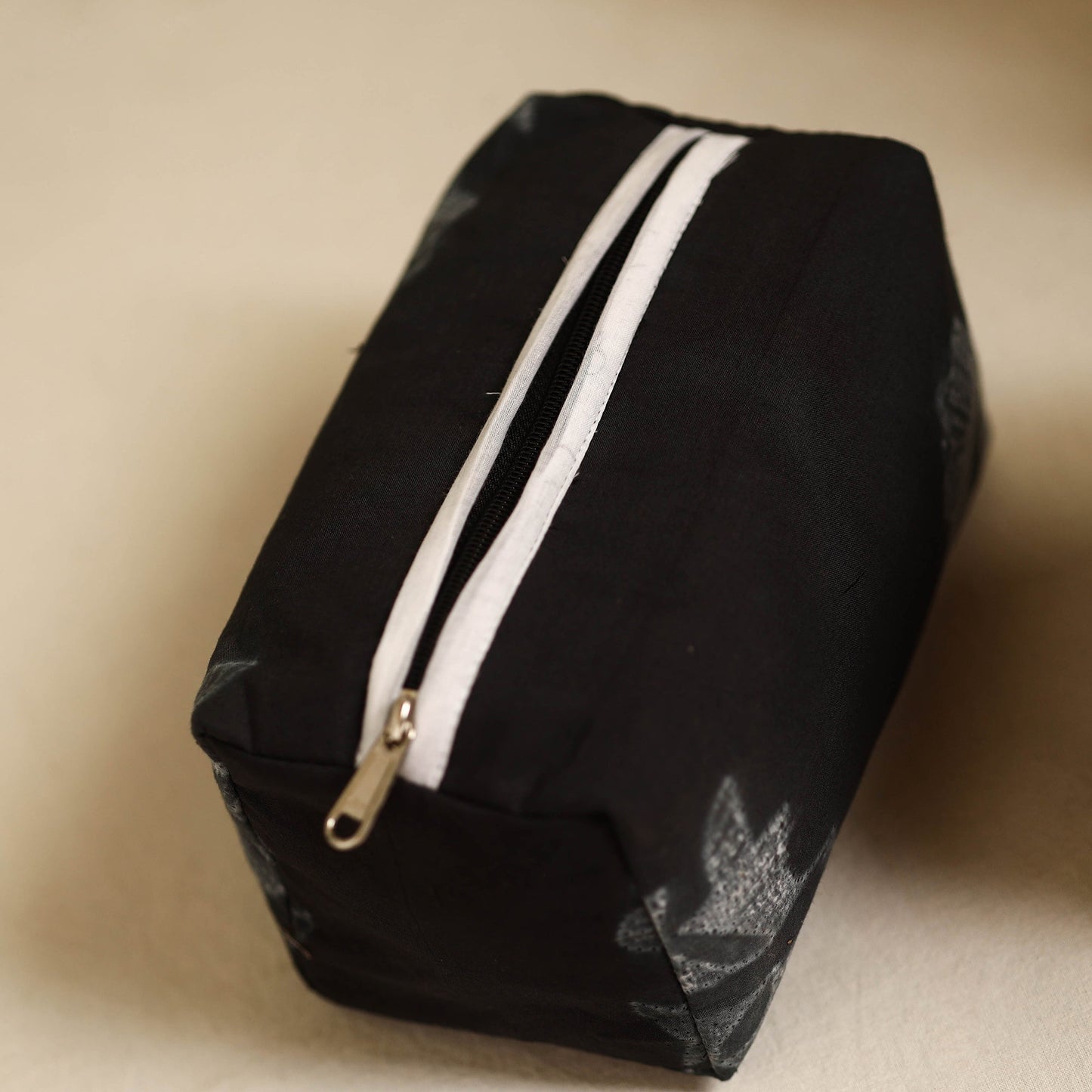 Black Handmade Cotton Toiletry Bags (Set of 3)