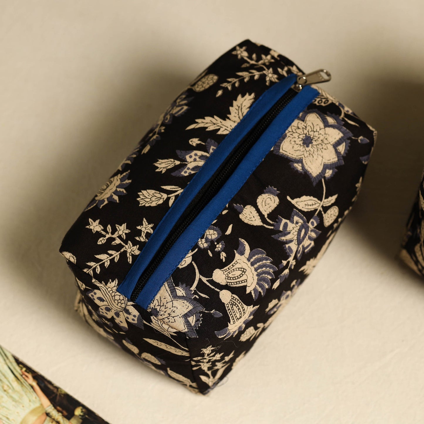 Black Handmade Cotton Toiletry Bags (Set of 3)