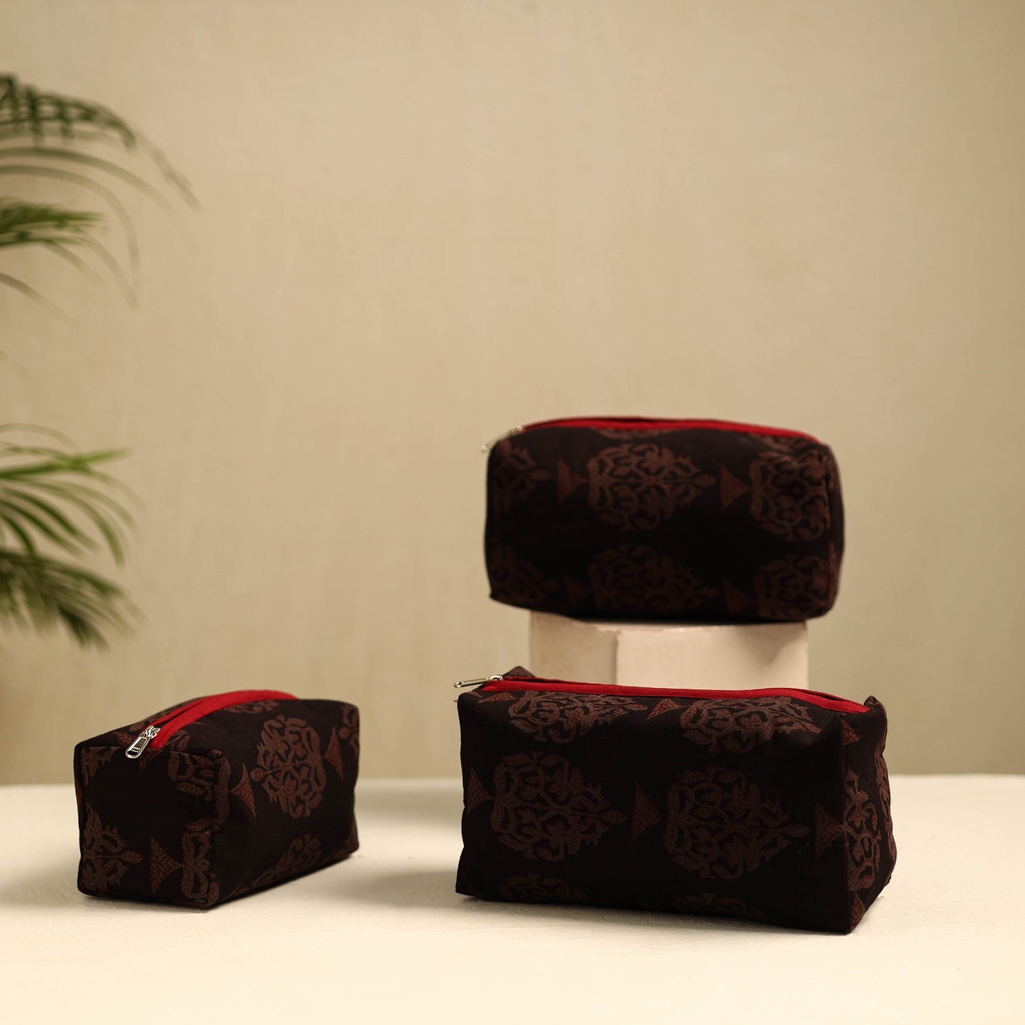 Handmade Cotton Toiletry Bags (Set of 3)