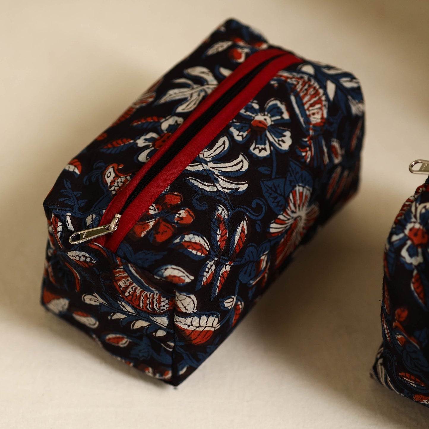 Black Handmade Cotton Toiletry Bags (Set of 3)