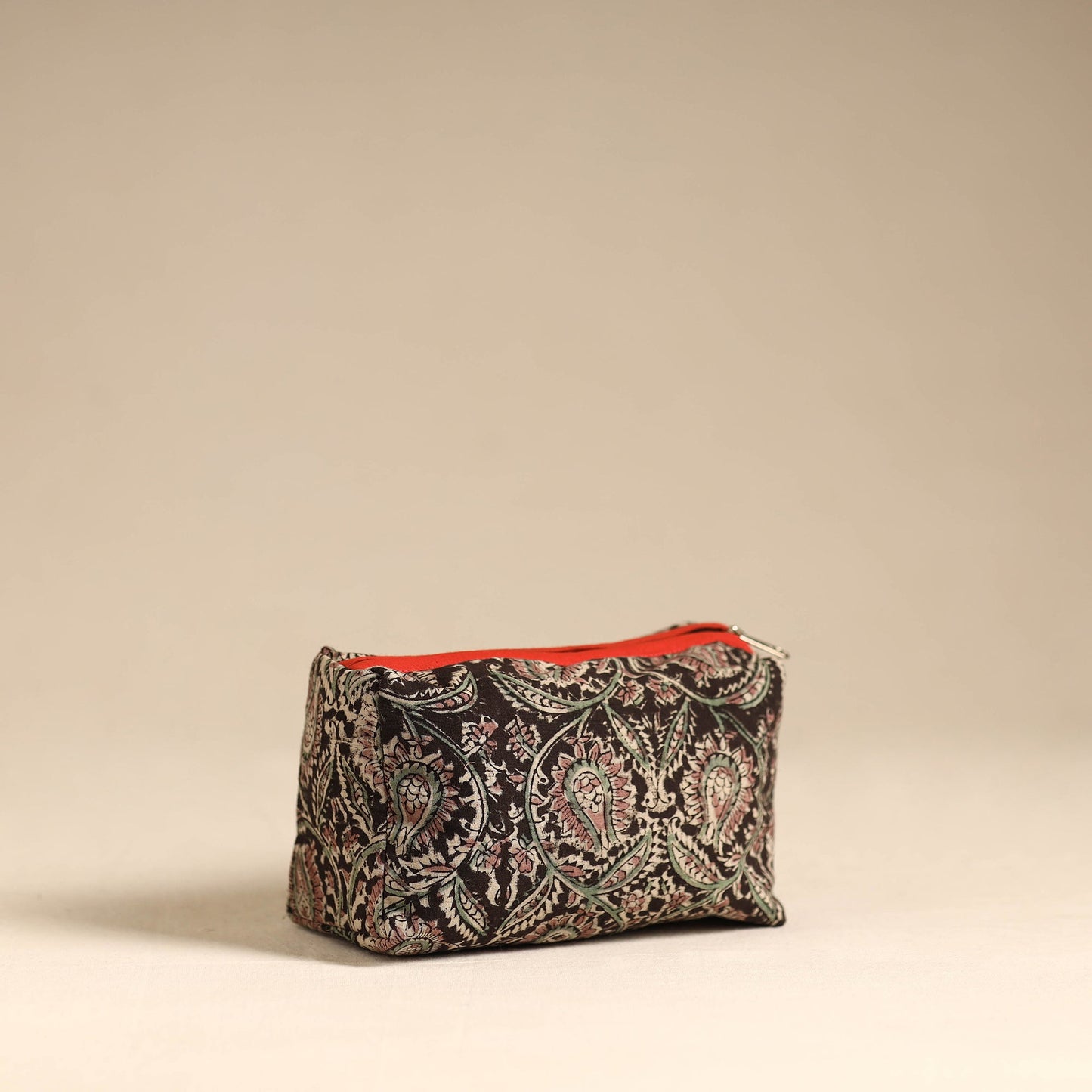 Black Handmade Cotton Toiletry Pouch