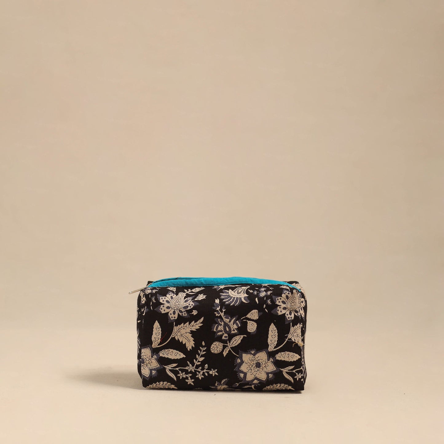 Black Handmade Cotton Toiletry Pouch