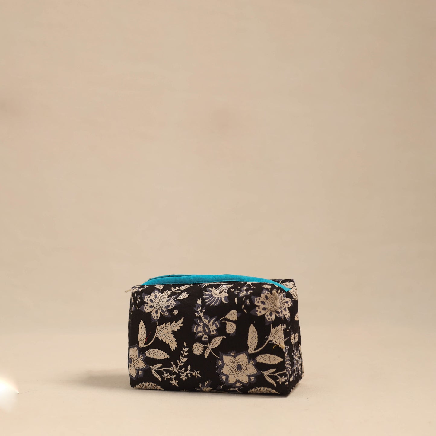 Black Handmade Cotton Toiletry Pouch