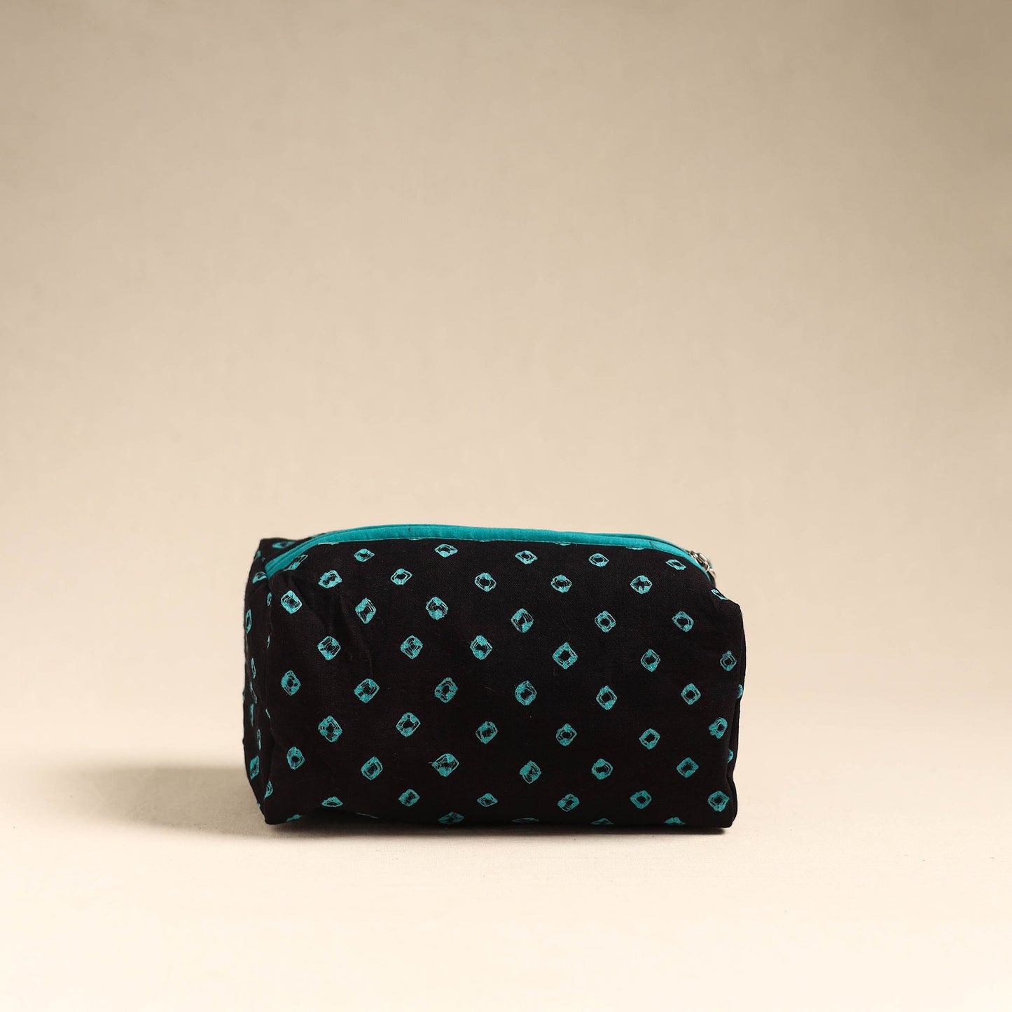 Black Handmade Cotton Toiletry Pouch