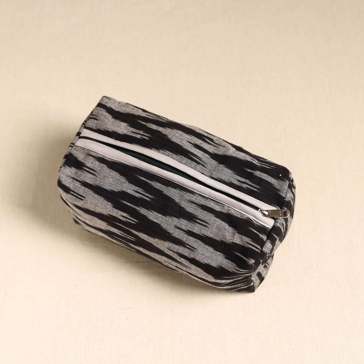 Black Handmade Cotton Toiletry Pouch