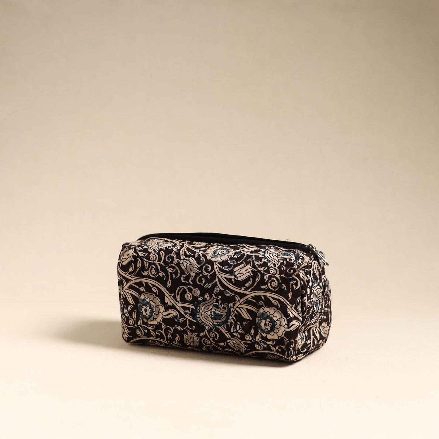 Black Handmade Cotton Toiletry Pouch